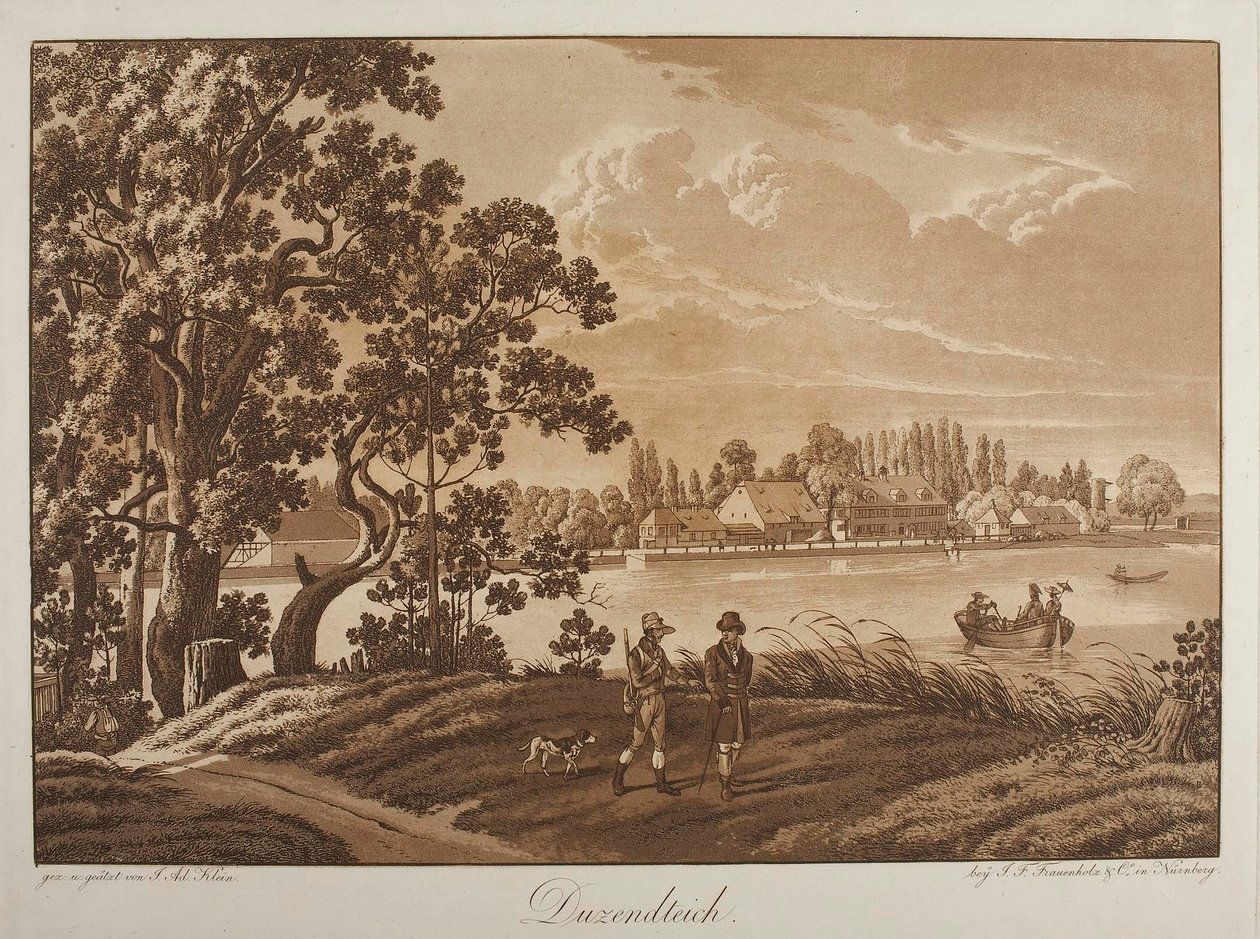 Udsigt over Duzendteich nær Nürnberg af Johann Adam Klein