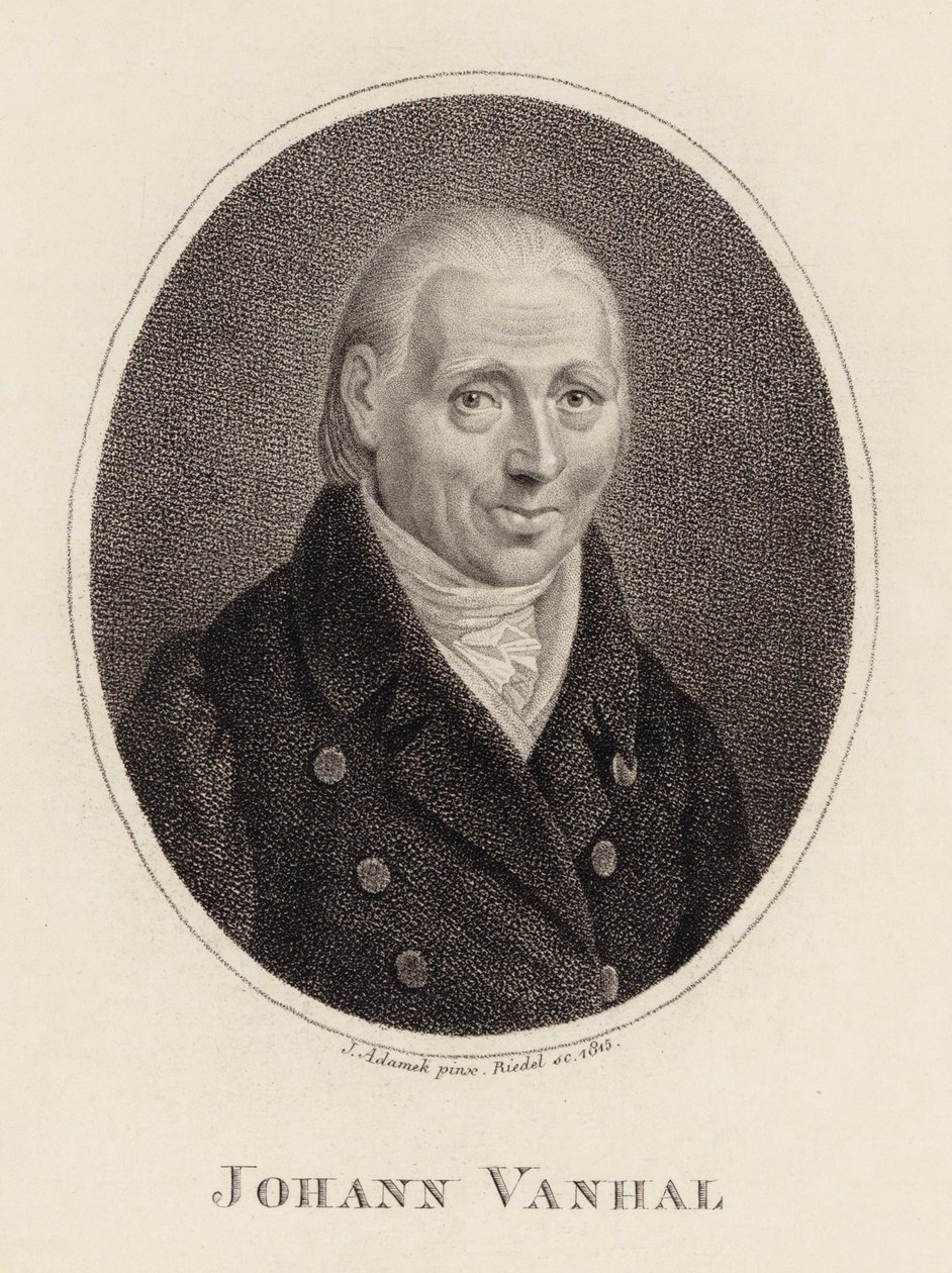 Portræt af komponisten Johann Baptist Wanhal 1739-1813, 1815. af Johann Adamek