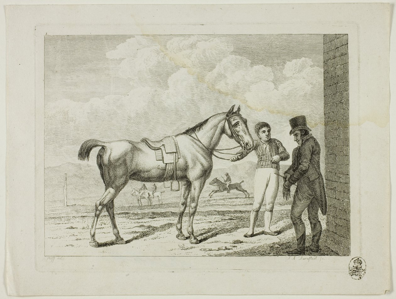 Rideskole og heste af Johann Adolph Darnstedt