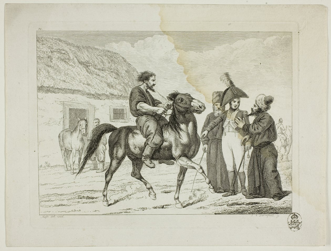 Rideskole og heste af Johann Adolph Darnstedt