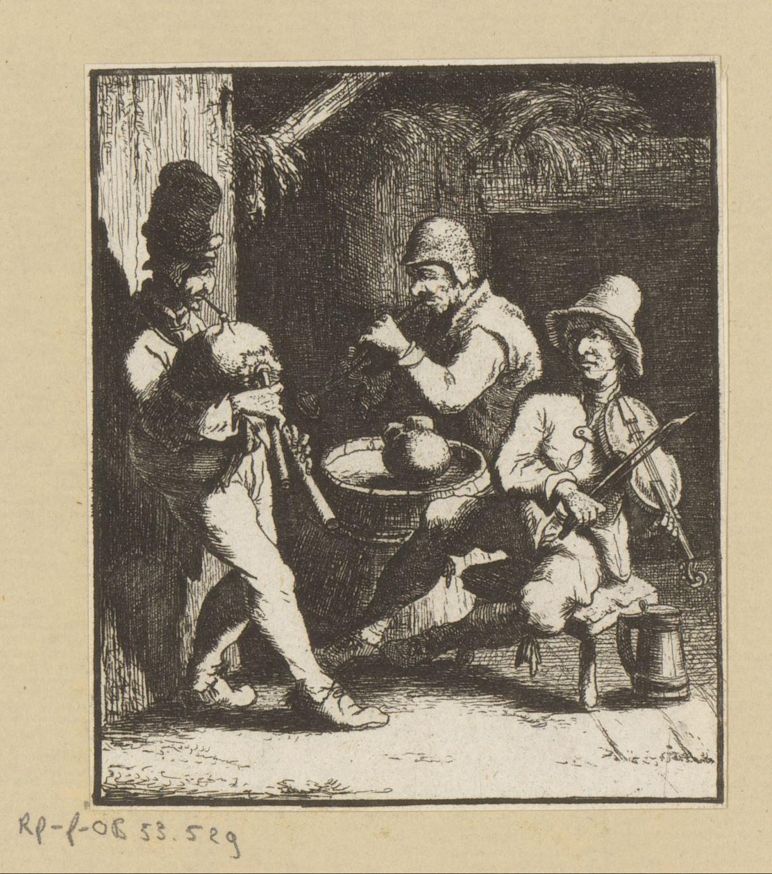 Tre musikfremstilling af Johann Andreas Benjamin Nothnagel (possibly)