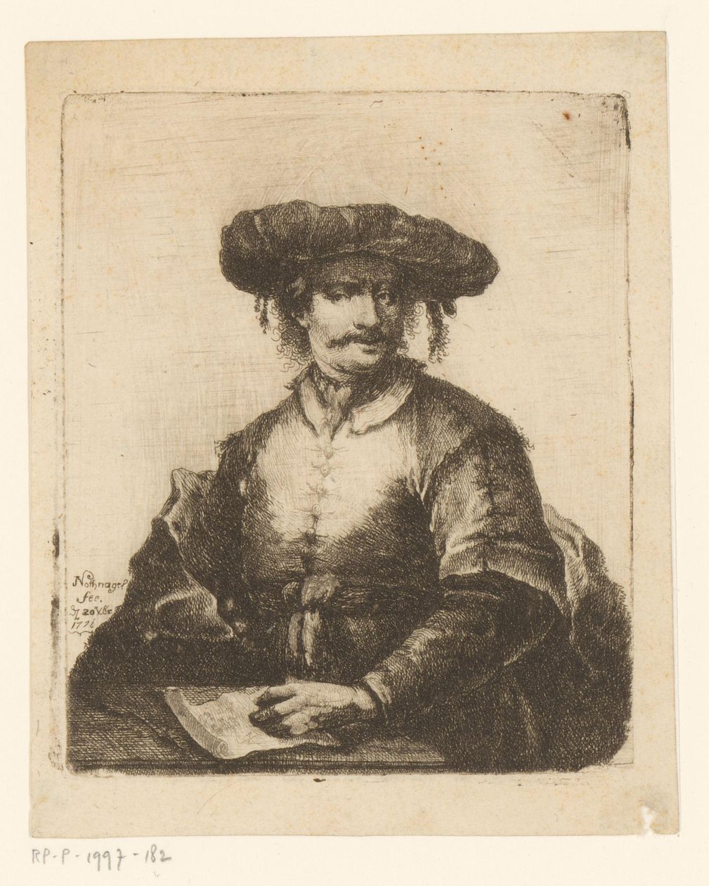 Portræt af en ukendt kunstner af Johann Andreas Benjamin Nothnagel