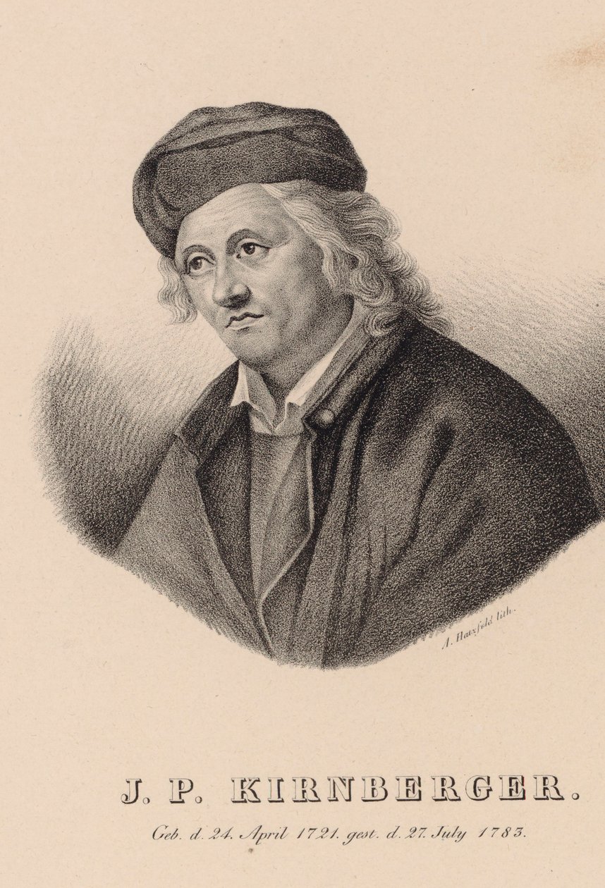 Portræt af komponisten Johann Philipp Kirnberger 1721-1783. af Johann Andreas Hatzfeld