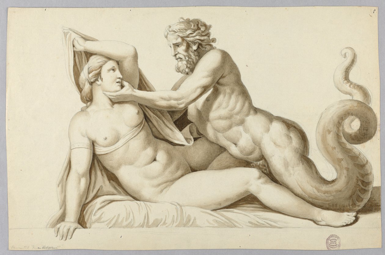 En havgud på besøg hos en pige af Johann August Nahl the Younger