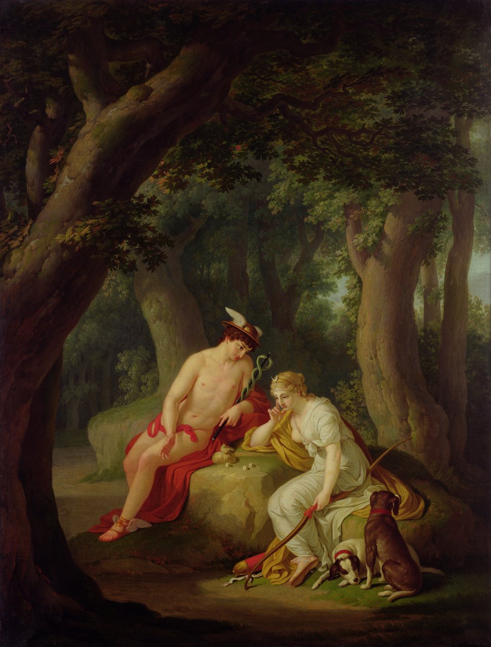 Diana og Mercury spiller terninger, ca. 1788-90 af Johann August Nahl the Younger