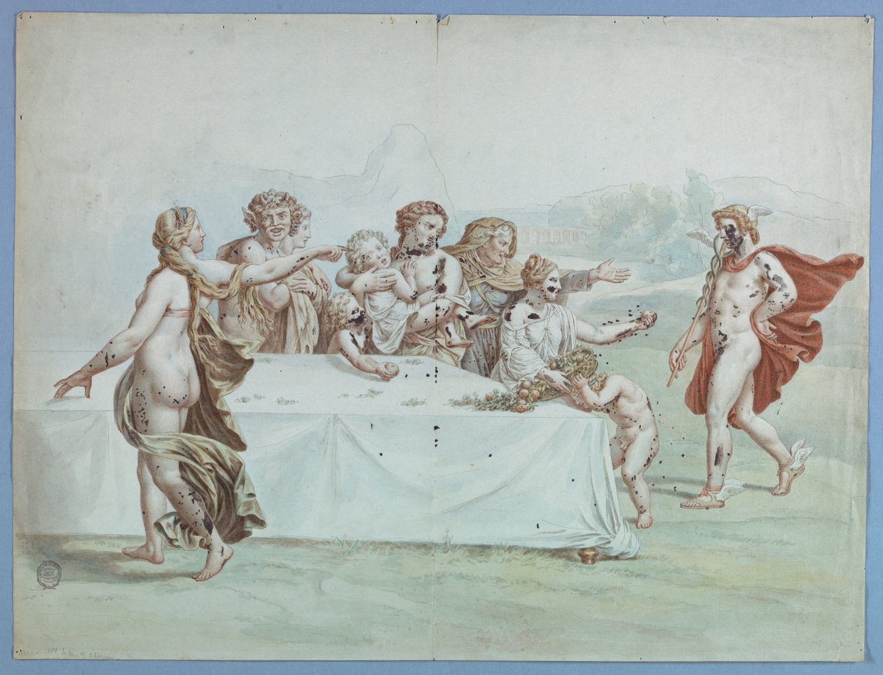 Hermes i Hesperidernes Have af Johann August Nahl the Younger