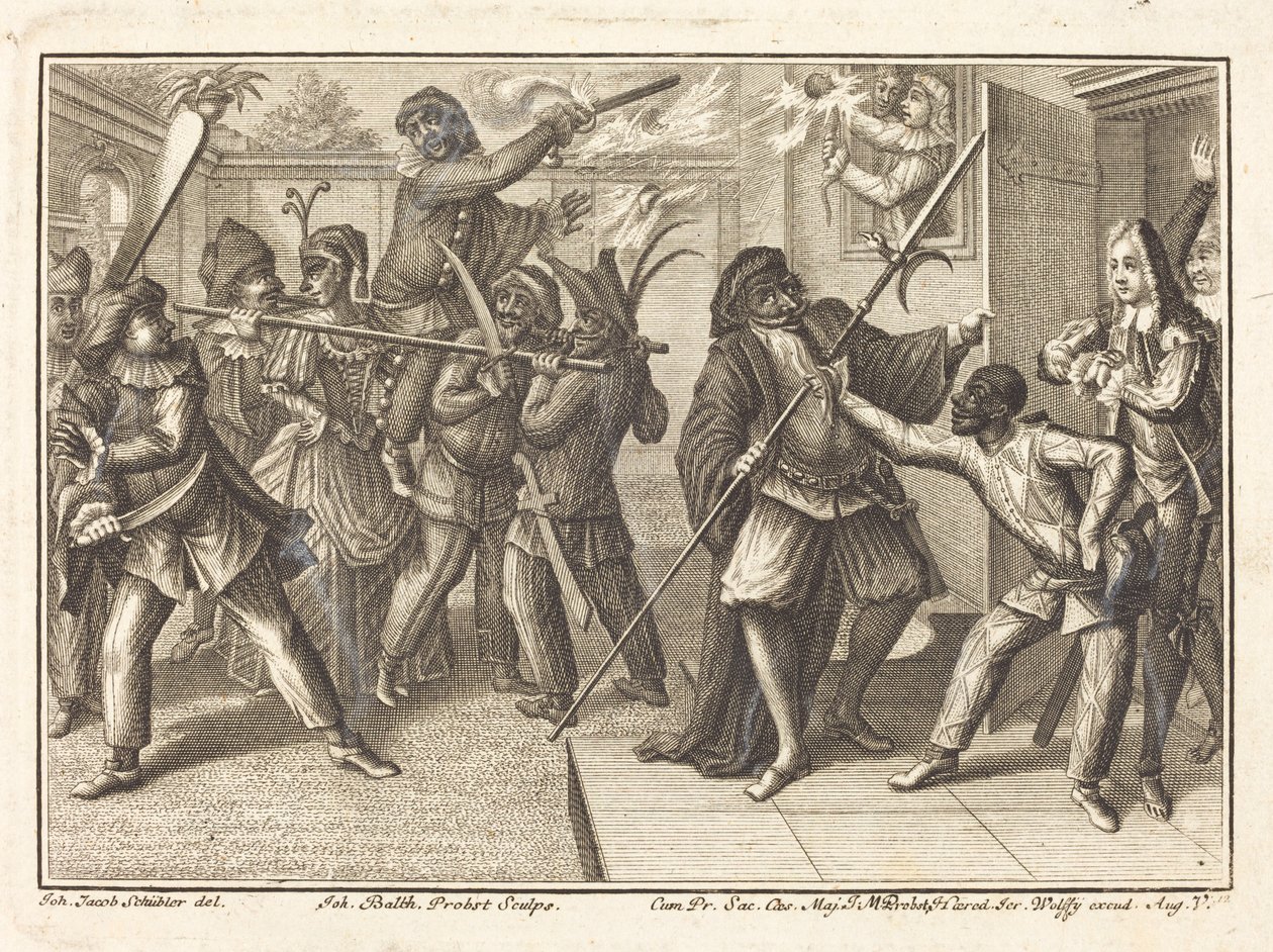 Kaptajnen genvinder sin frihed af Johann Balthasar Probst after Johann Jacob Schübler