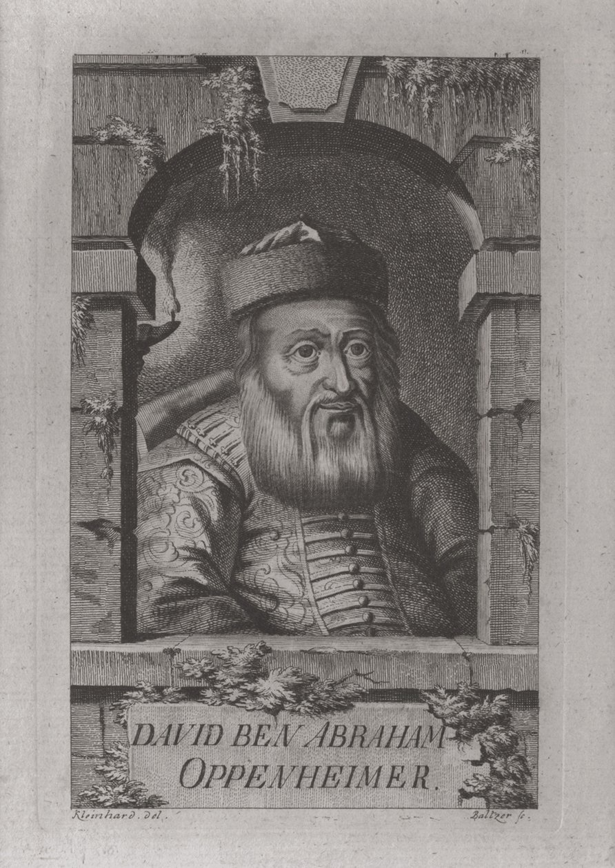 Portræt af David Oppenheim 1664-1736, overrabbiner i Prag, 1773 af Johann Balzer