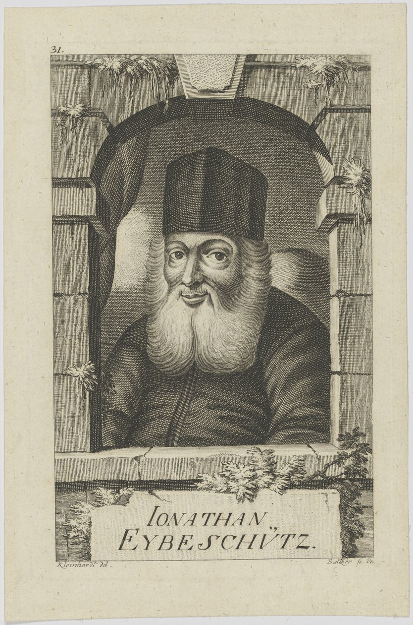 Portræt af Jonathan ben Nathan Eybeschütz 1690-1764, 1772. af Johann Balzer