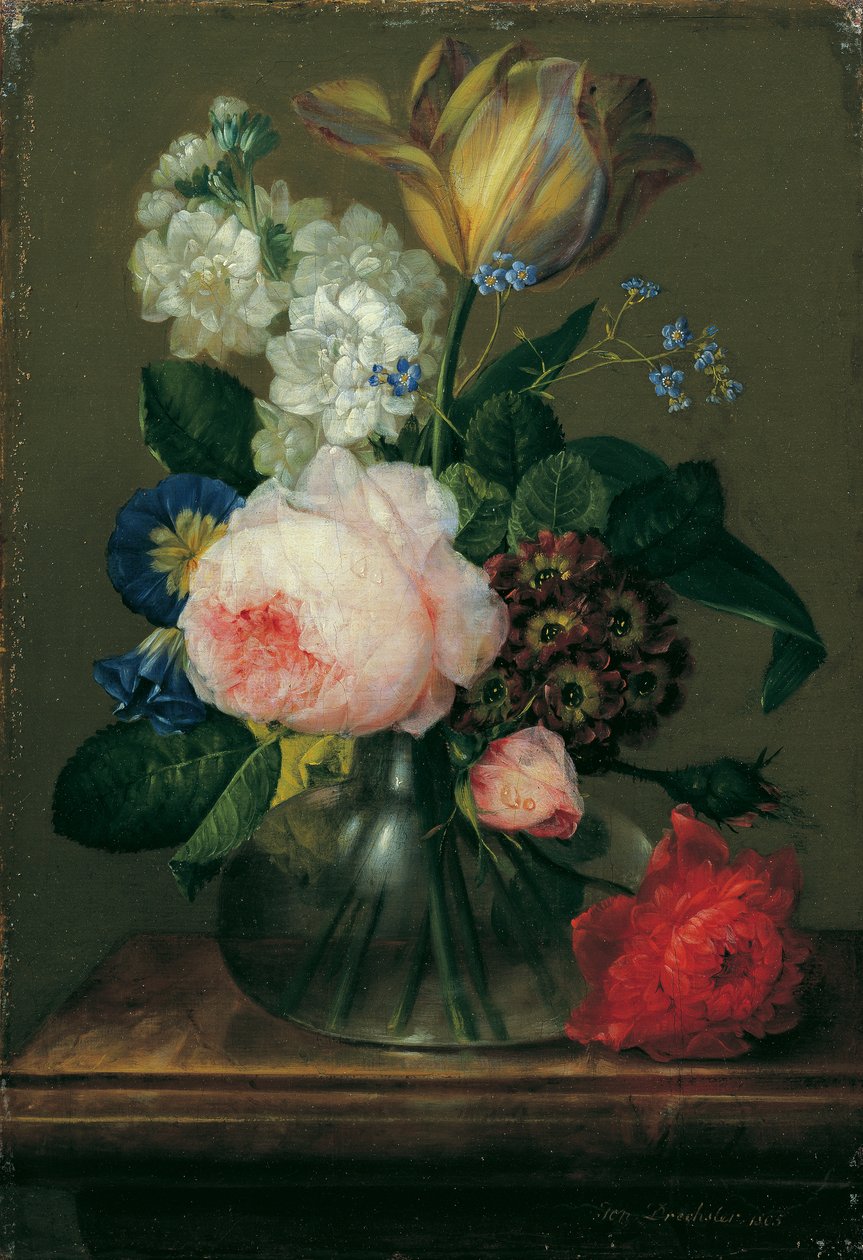Lille blomsterstilleben af Johann Baptist Drechsler
