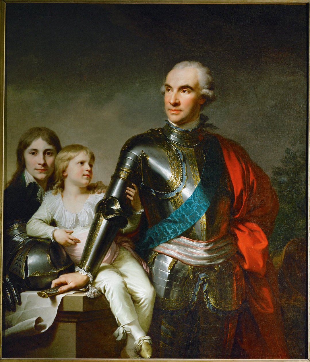 Le Comte Stanislas Felix Potocki og hans to sønner Felix-Georg og Stanislas ... af Johann Baptist Edler von Lampi