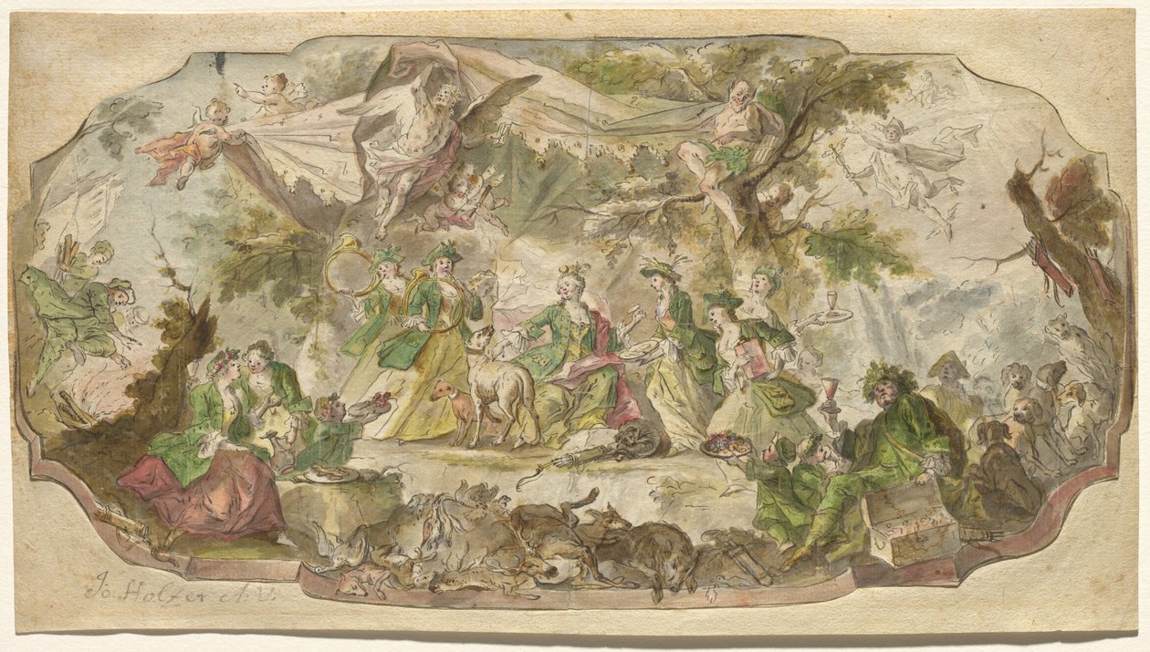 Diana hviler efter jagten af Johann Baptist Enderle