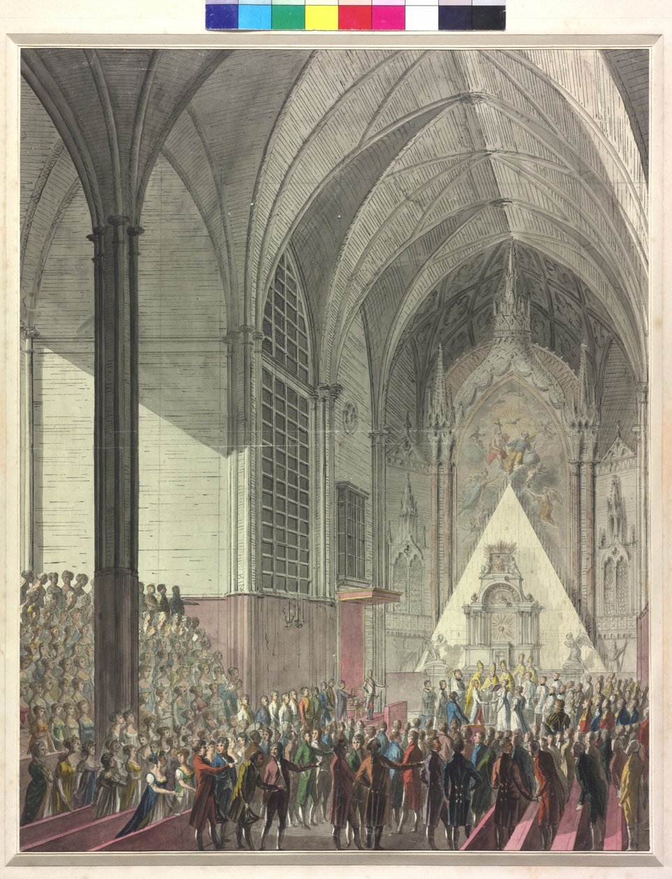 Ægteparret ærkehertuginde Marie Louise og kejser Napoleon I (akvarel) af Johann Baptist Hoechle