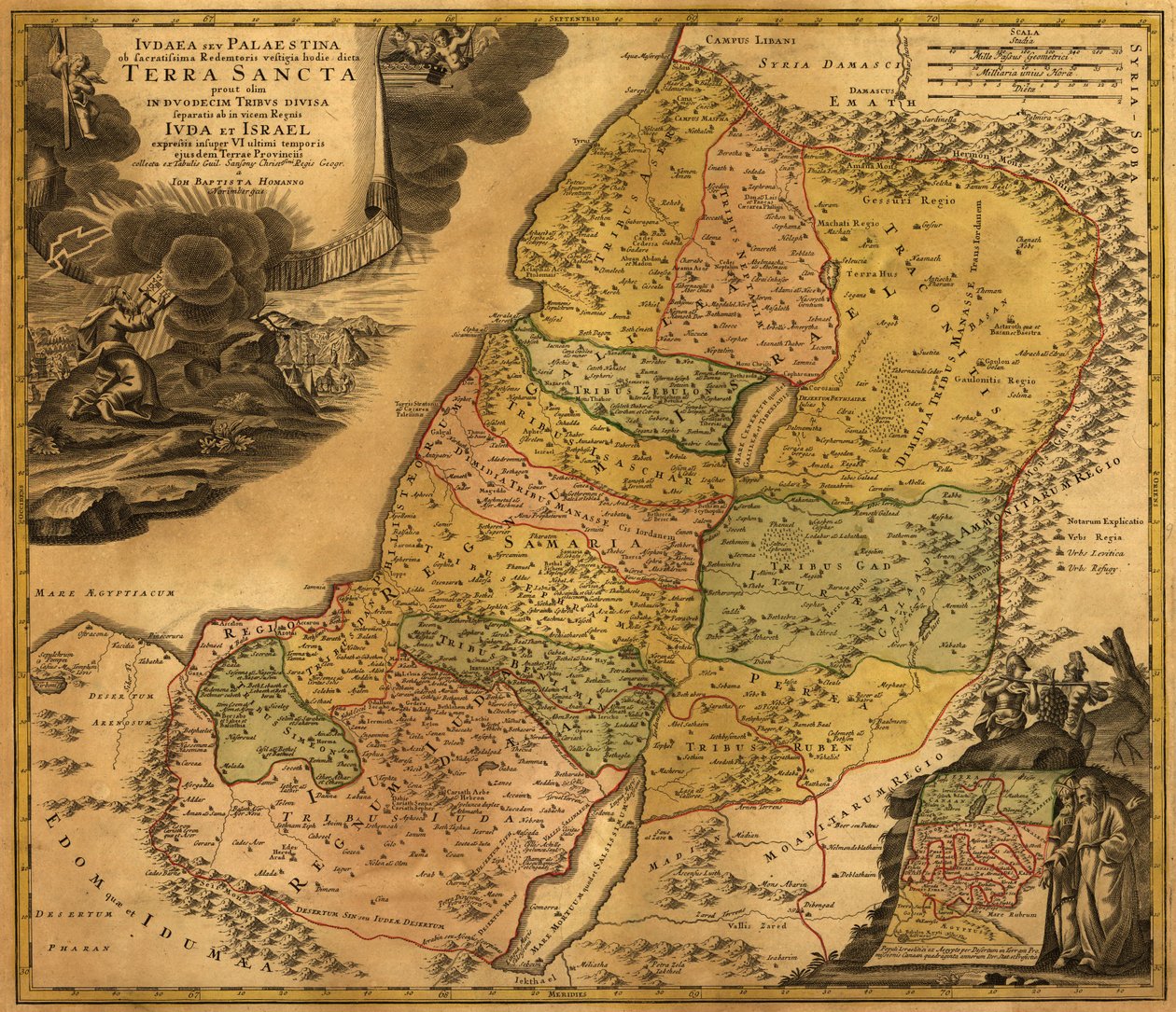Ivdaea sev Palaestina ob sacratissima Redemtoris vestigia hodie dicta Terra Sancta. LOC 99466737 af Johann Baptist Homann