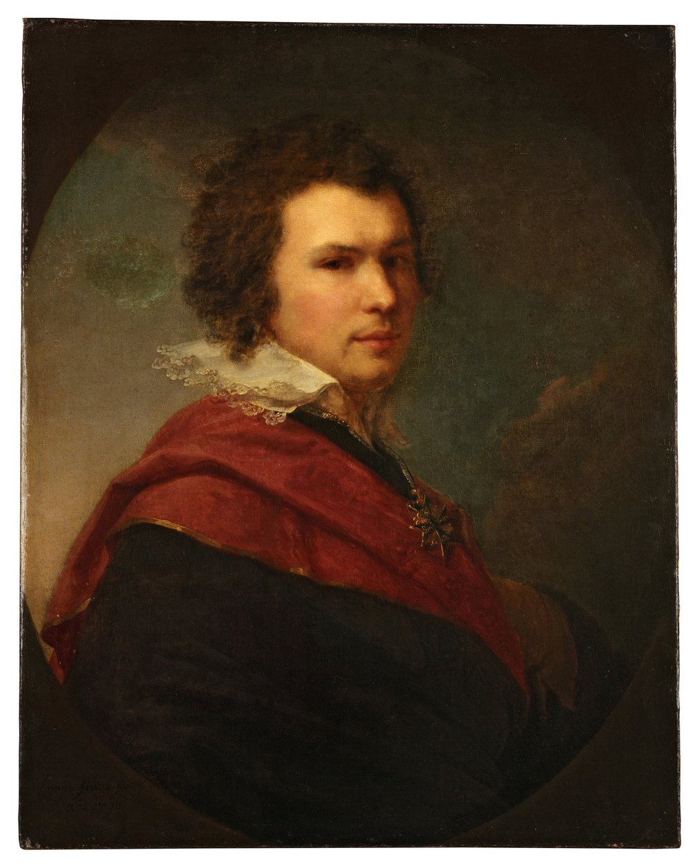Portræt af den russiske digter Apollon Alexandrovich Maykov - Olie på lærred af Johann Baptist von Lampi le Jeune (1775-1837) af Johann Baptist II Lampi