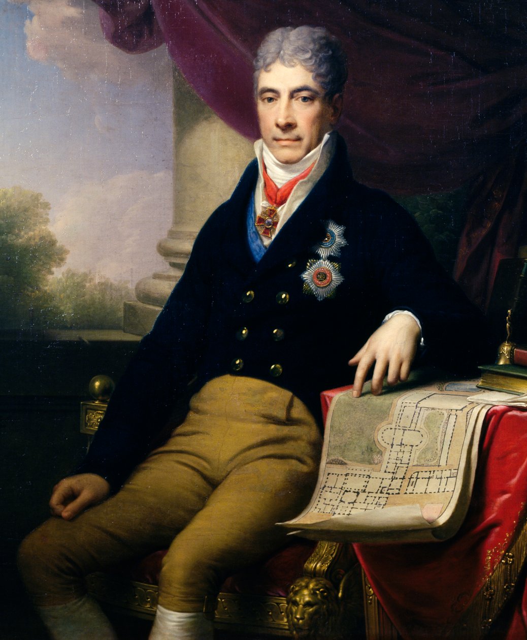 Portræt af Andrey Razumovsky Kirillovich (1752-1836) russisk diplomat, zars ambassadør i Wien; ca. 1810 af Johann Baptist II Lampi