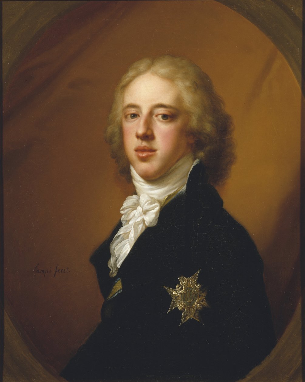 Gustave IV Adolphe de Suede - Portræt af Gustav IV Adolf af Sverige (1778-1837), af Lampi, Johann-Baptist von, den ældre (1751-1830). Olie på lærred. Mål: 19,4x14,2 cm. Nationalmuseum Stockholm af Johann Baptist I Lampi