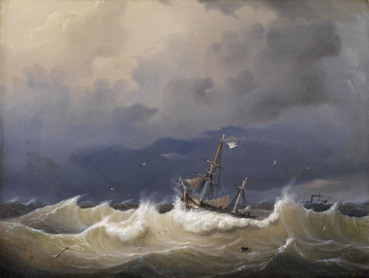 Johann Baptist Weiss marinestykke 1852 af Johann Baptist Weiß