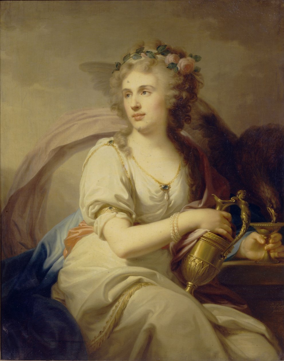 Portræt af prinsesse Ekaterina Fyodorovna Dolgorukova 1769-1849 som Hebe af Johann Baptist von Lampi the Elder