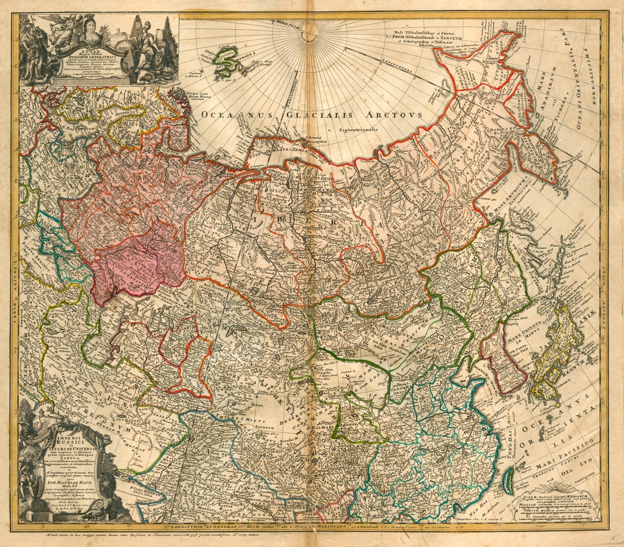 Kort over Rusland Fra: af Johann Baptista Homann