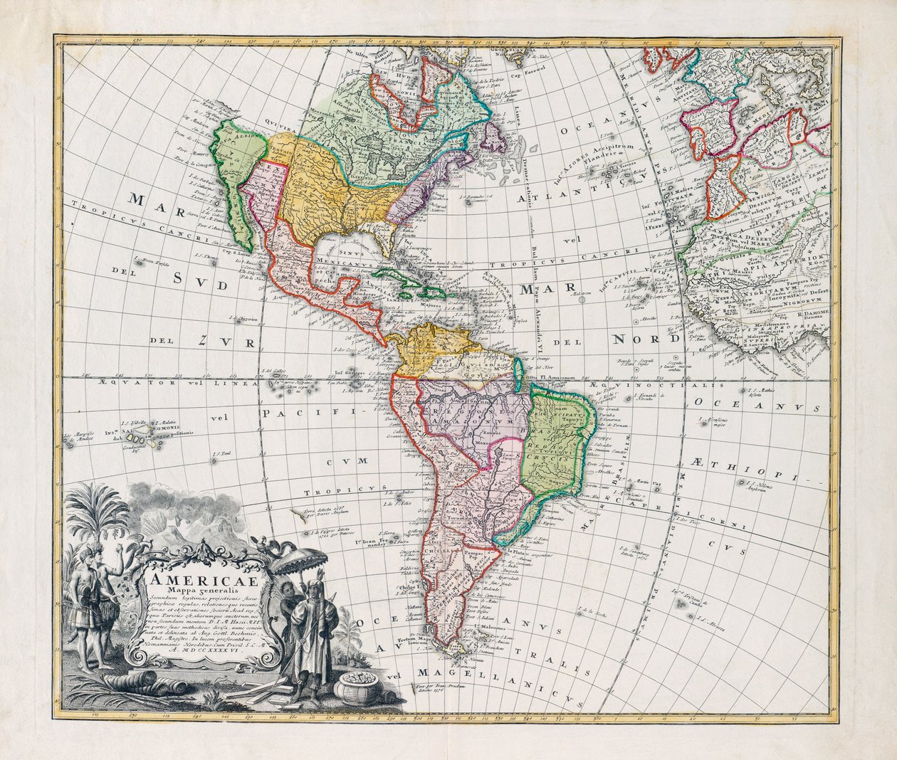 Kort over Amerika, Kort over Amerika af Johann Baptista Homann