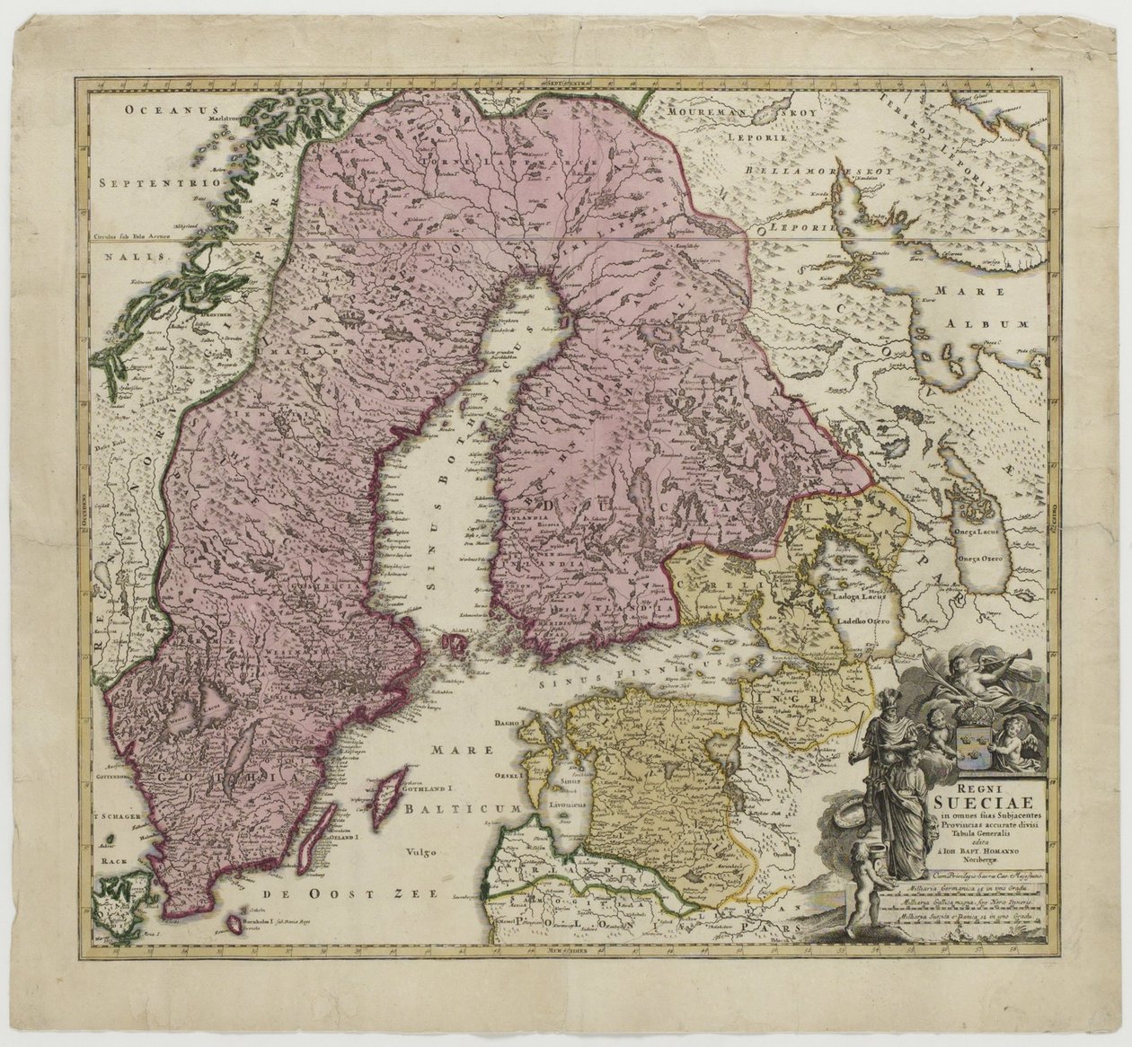 Sveriges regeringstid, ca 1730 af Johann Baptista Homann