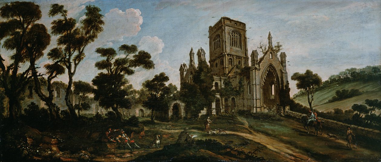 South View of Kirkstall Abbey, c.1738dani af Johann Baptiste Bouttats