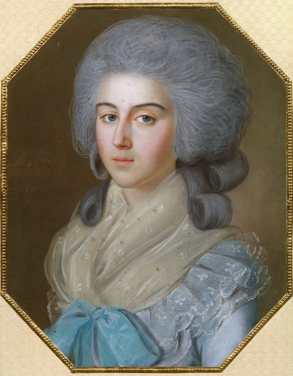 Portræt af grevinde Anna Alexandrovna Golitsyna (1739-1816), baronesse Stroganova, hustru til Mikhail Mikhailovitch Golitsyn (1731-1806) - Tegning af Johann Bardou (1745-1788) af Johann Bardou