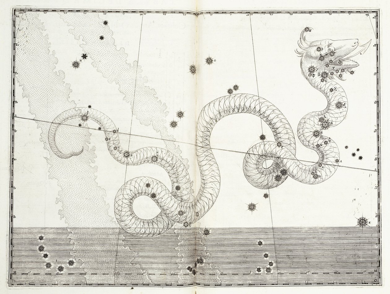 Konstellation af slangehoved og slangehale, c.1603 af Johann Bayer