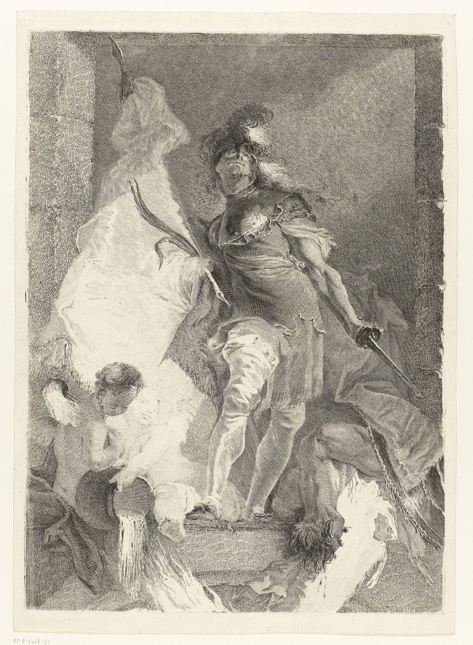 Saint Florian som en kriger med en sejrs palme af Johann Beheim