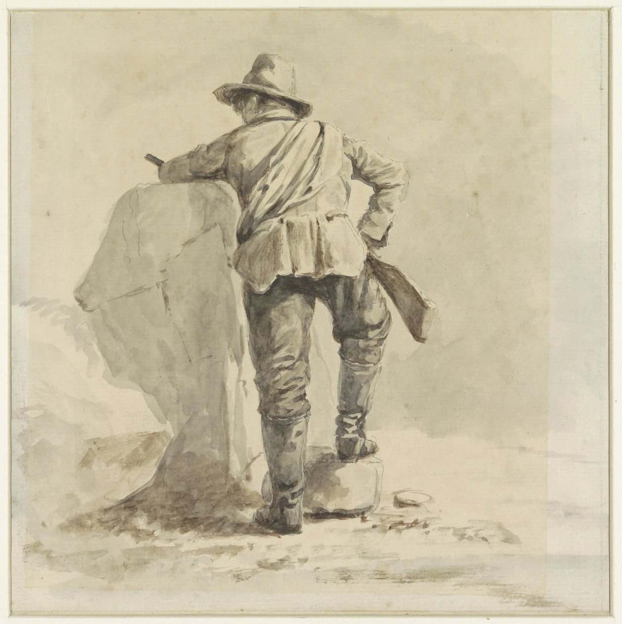 Hvilende dreng, set bagfra af Johann Bernard Klombeek