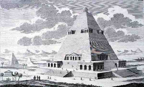 En pyramide uden for Theben, Egypten, fra 