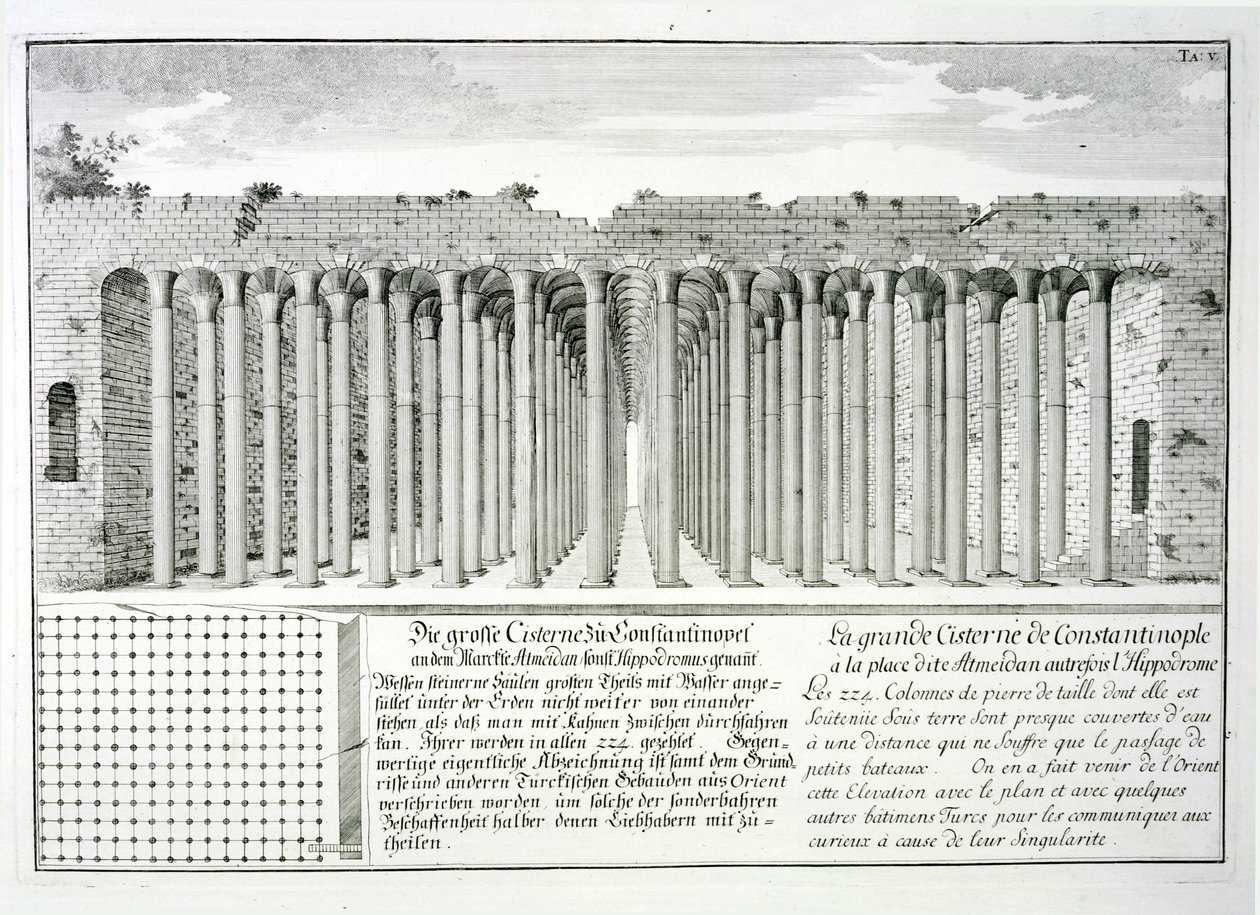 Cisterne under Hippodromen, Konstantinopel, Tyrkiet, fra 