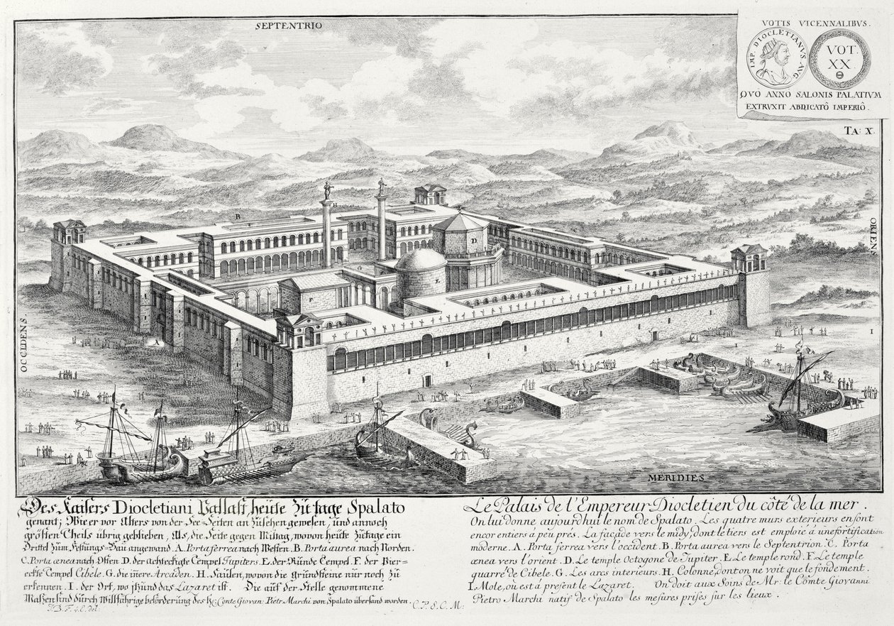 Diocletians palads (245-313), Split, Jugoslavien, fra 