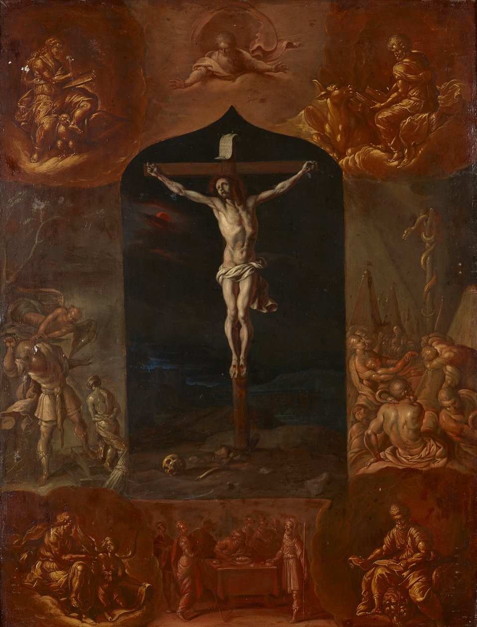 Jesus korsfæstet og syv bibelske scener af Johann Carl von Reslfeld