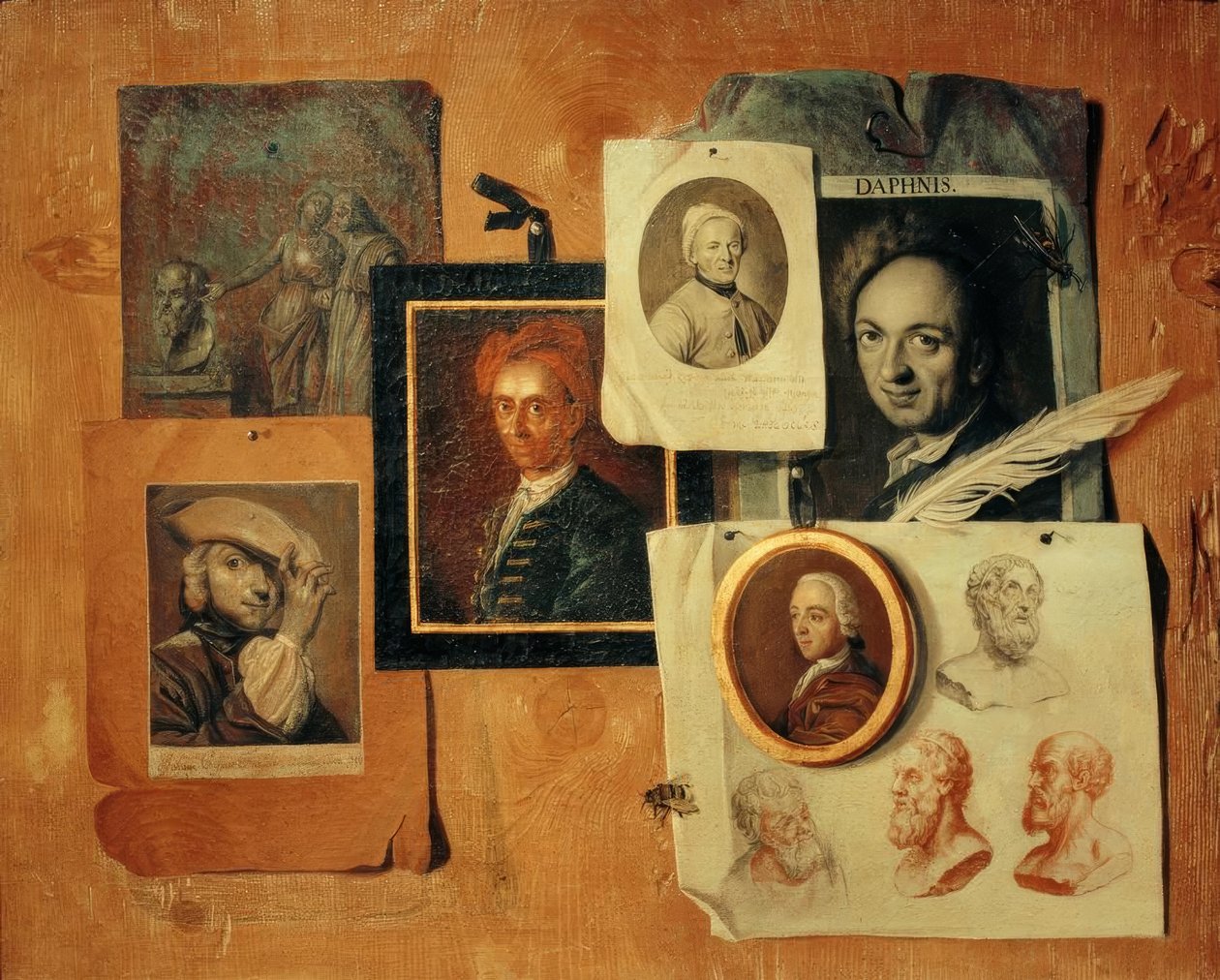 Quodlibet med portrætter af samtidige og gamle hoveder af Johann Caspar Füssli