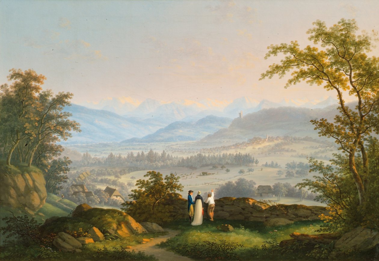 Omgivelserne af Habsburg-ruinerne af Johann Caspar Rahn