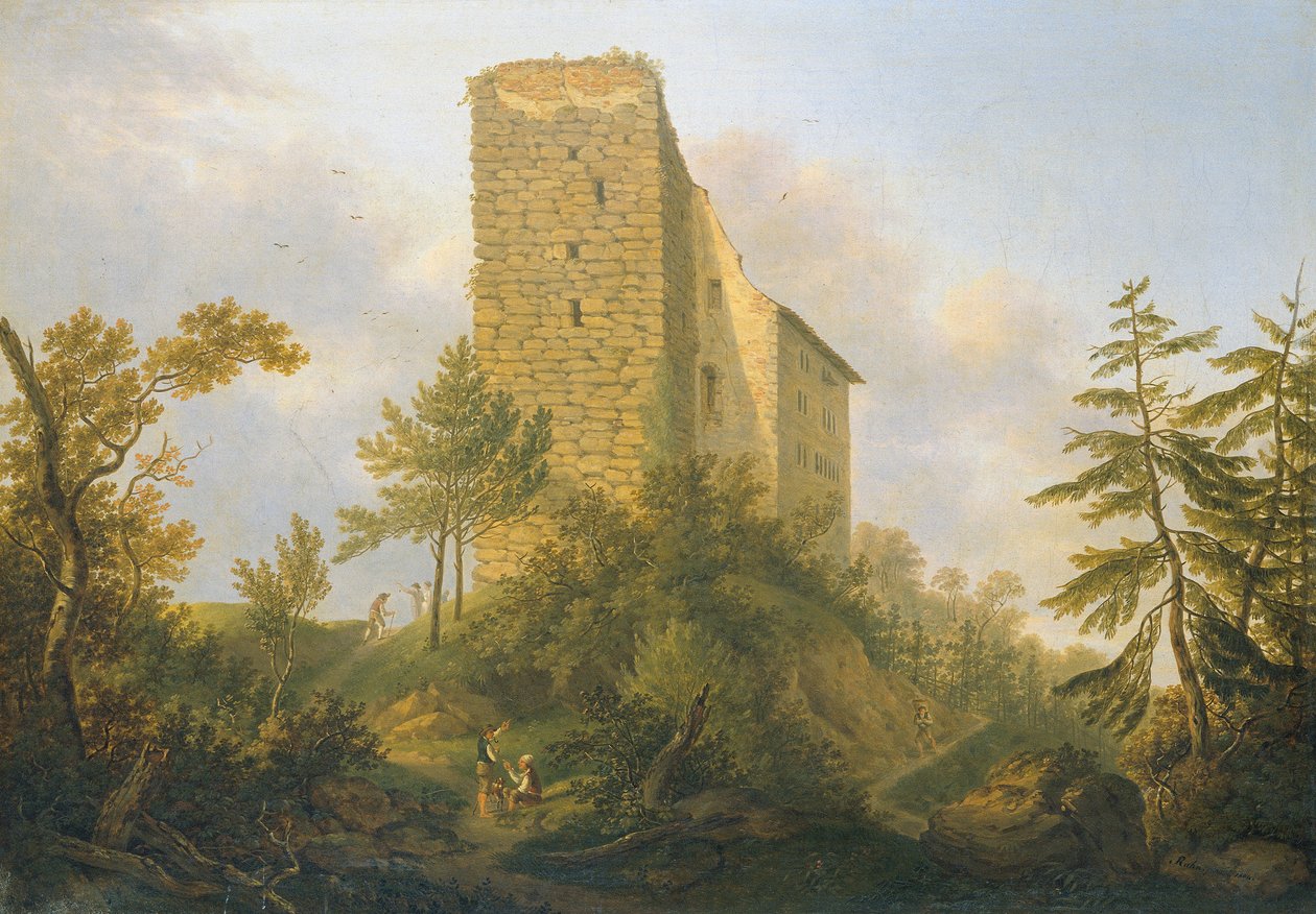 Omgivelserne af Habsburg-ruinerne af Johann Caspar Rahn