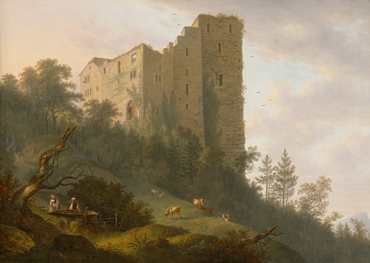 Omgivelserne af Habsburg-ruinerne af Johann Caspar Rahn