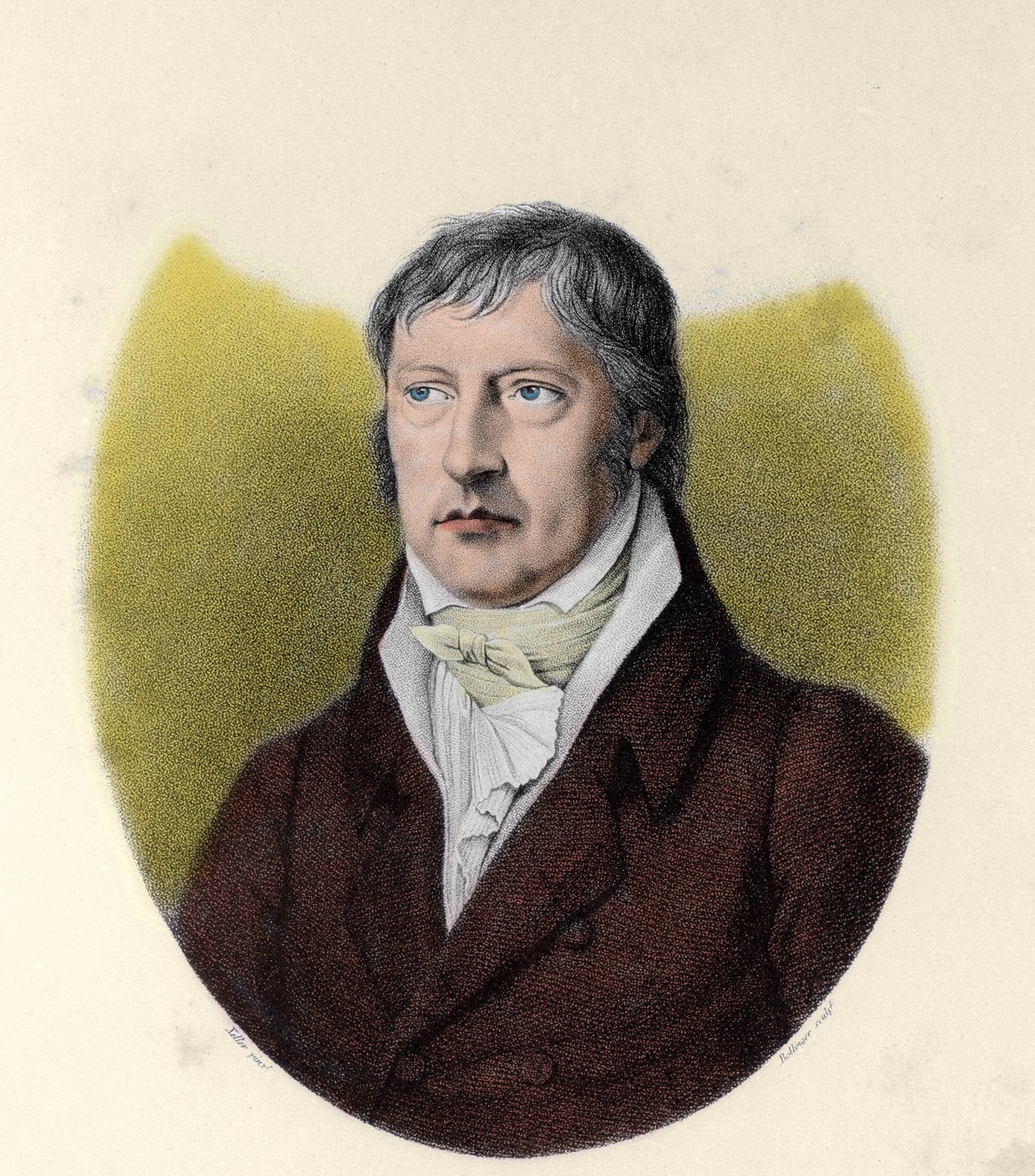 Portræt af Georg Wilhem Friedrich Hegel (1770 - 1831), tysk filosof af Johann Christian (after) Xeller