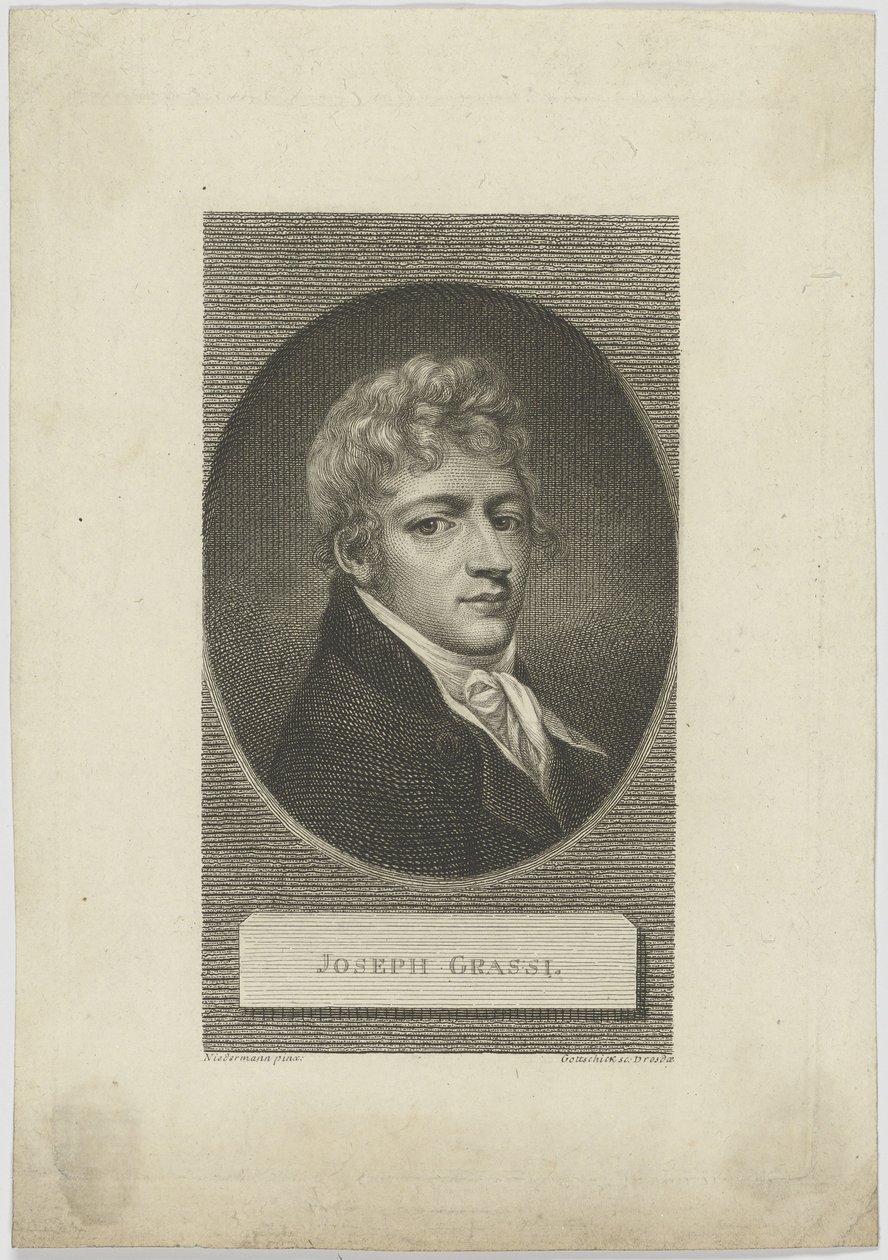 Portræt af Josef Grassi 1757-1838, 1804. af Johann Christian Benjamin Gottschick