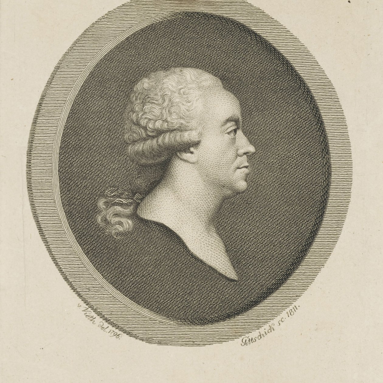 Portræt af komponisten Joseph Schuster 1748-1812, 1811. af Johann Christian Benjamin Gottschick