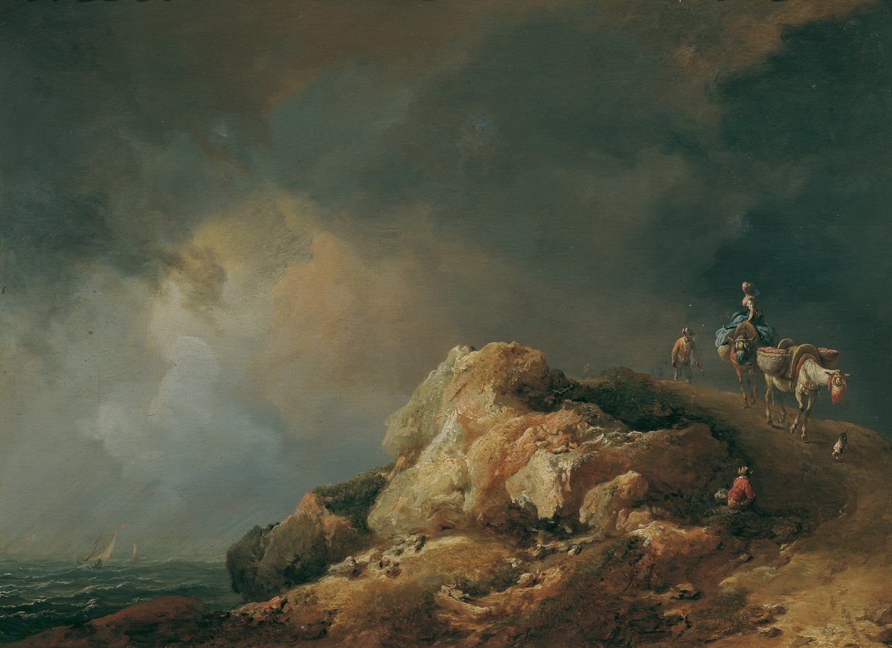 Kystlandskab med flokdyr af Johann Christian Brand