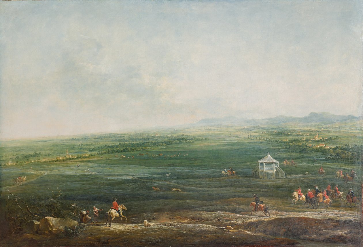 Laxenburg fra Münkendorfer Lusthaus mod sydvest af Johann Christian Brand