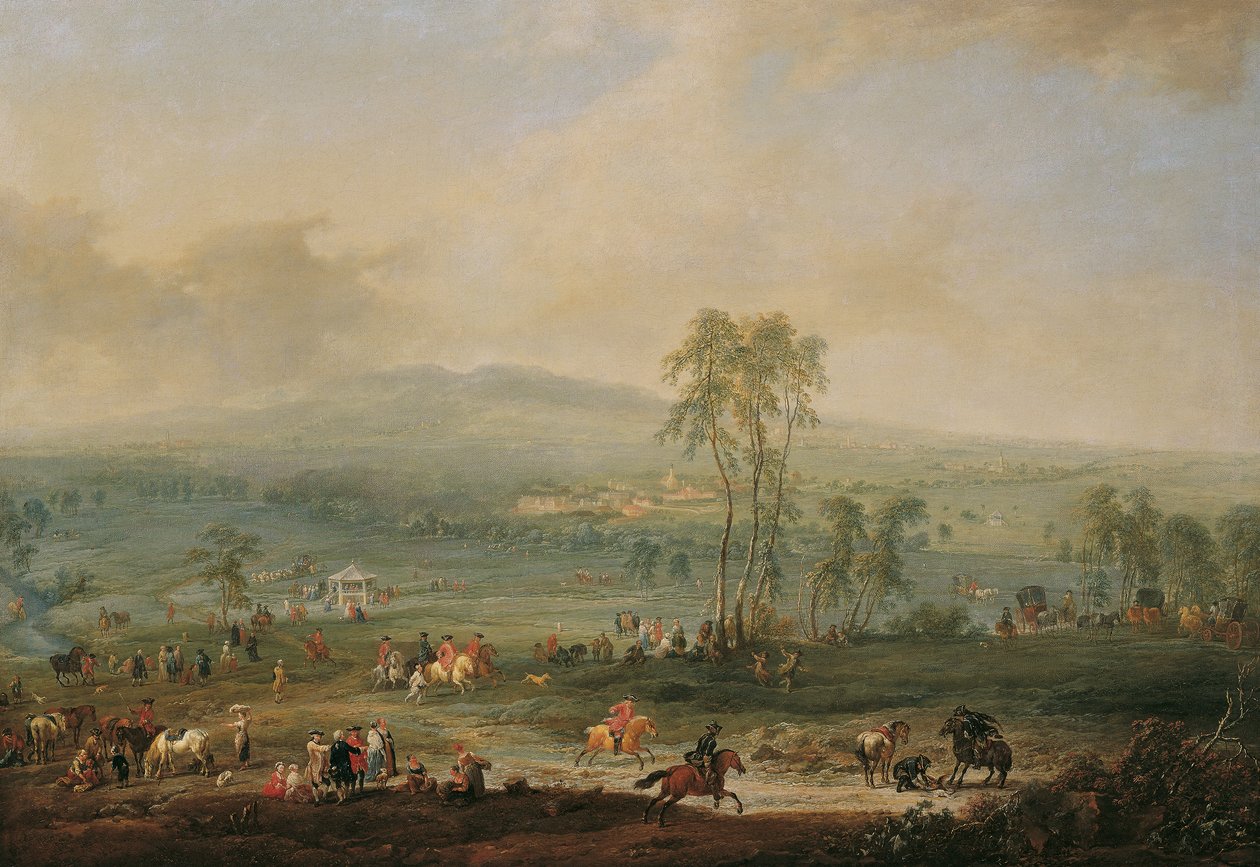 Laxenburg fra Schneiderau mod Guntramsdorf og Mödling af Johann Christian Brand