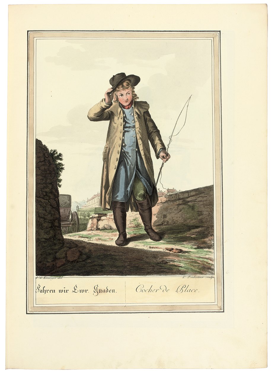 Kusken; Cocher de Place, 1781 eller senere af Johann Christian Brand
