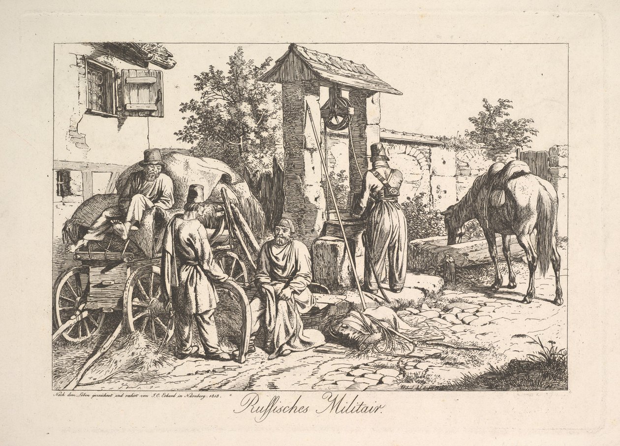 Kosak ved Brønden, 1815. af Johann Christian Erhard
