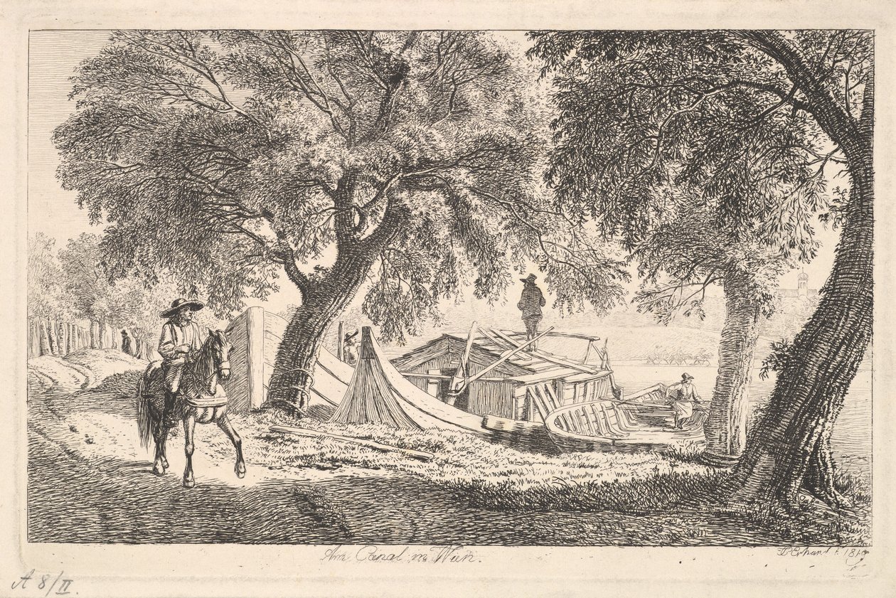 På kanalen i Wien, 1819. af Johann Christian Erhard