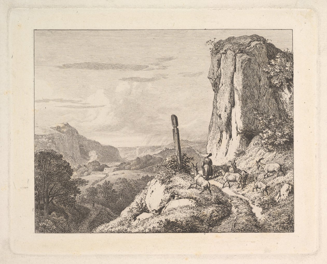 Ung kvinde med seks geder, 1815. af Johann Christian Erhard