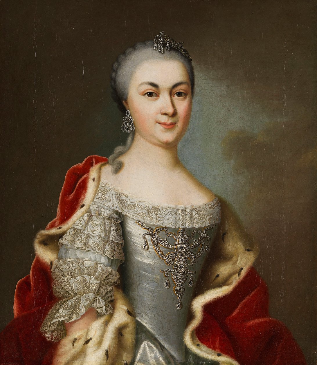 Portræt af prinsesse Maria Louise Albertine af Hesse-Darmstadt, ca 1760. af Johann Christian Fiedler
